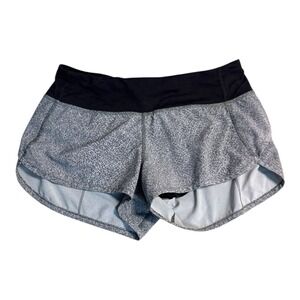 Lululemon Speed Up‎ Shorts Black Grey Print Athletic Running Women Size 4